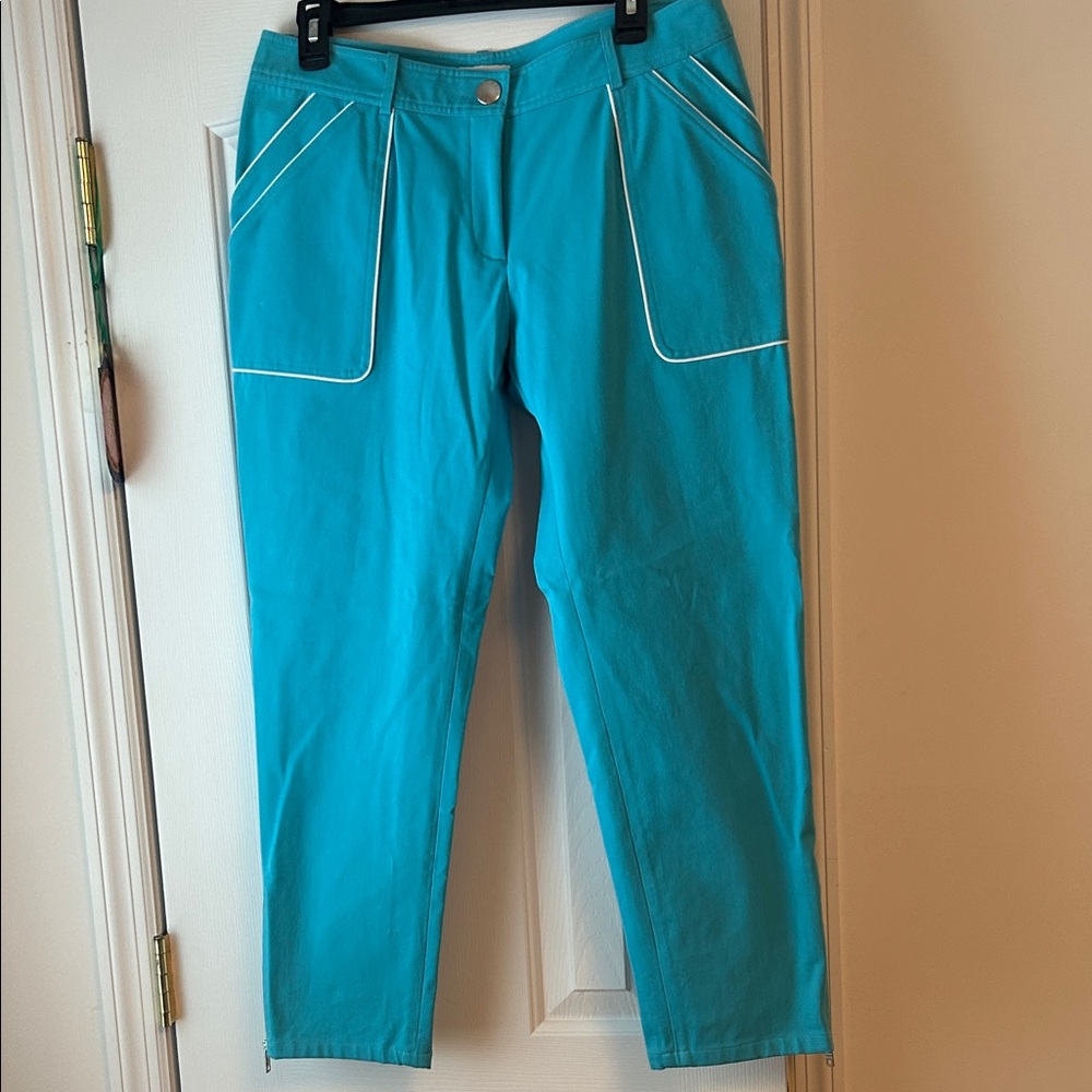 Celine Turquoise Ankle Pants